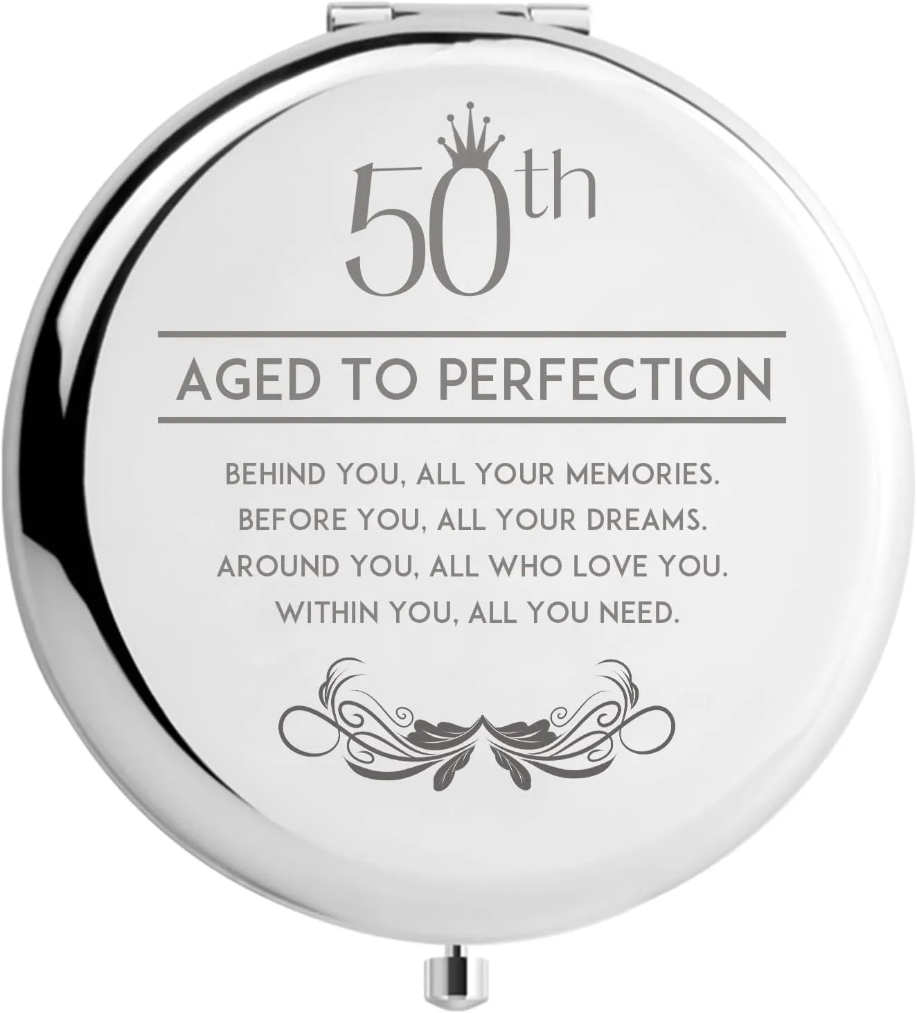 50th Birthday Gifts for Women Wife Mom Funny Compact Mirror, 50 Years Old Gifts for Friends Female Makeup Mirror (50th Birthday)