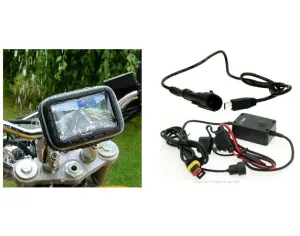 5inch SatNav GPS Powered Motorcycle Mount - Straight Mini USB (SKU 14034)