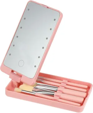 5pcs LED Travel Makeup Mirror with Brush Touch Control Natural Daylight Simulation Portable and Durable for Eye Makeup Creative and Convenient Design