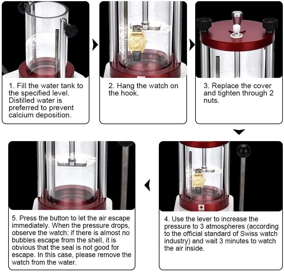 6 ATM 10 Bar Watch Waterproof Tester Dual-Watch Pressure Test Machine for Precise Water Resistance Testing