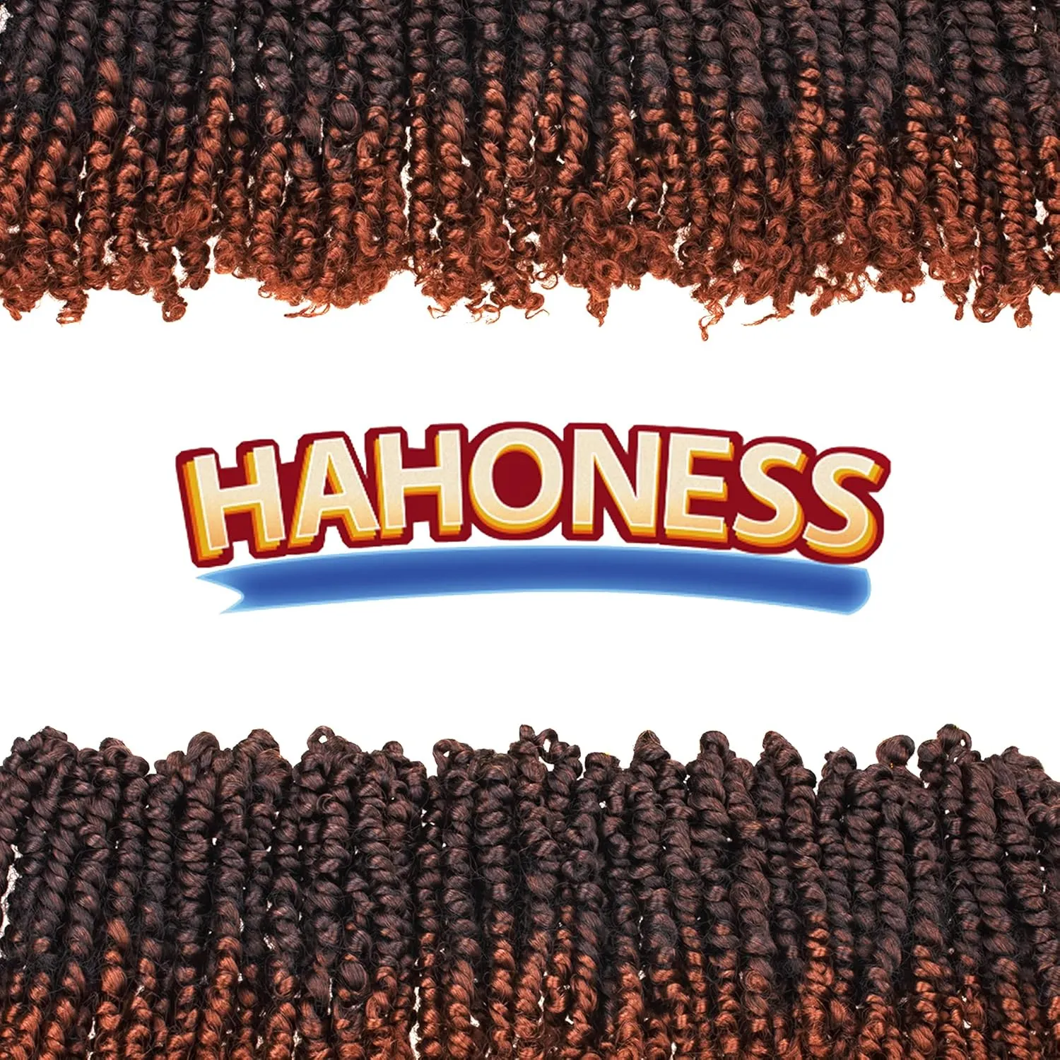 6 Inches 8 Packs Super Short Passion Twist Crochet Hair for Black Women and Kids-Ombre Brown Pre Looped Pretwisted Hair Extension Braided by Synthetic Spring Twist Bohemian Curls(6"-8 Packs,T1B/30)