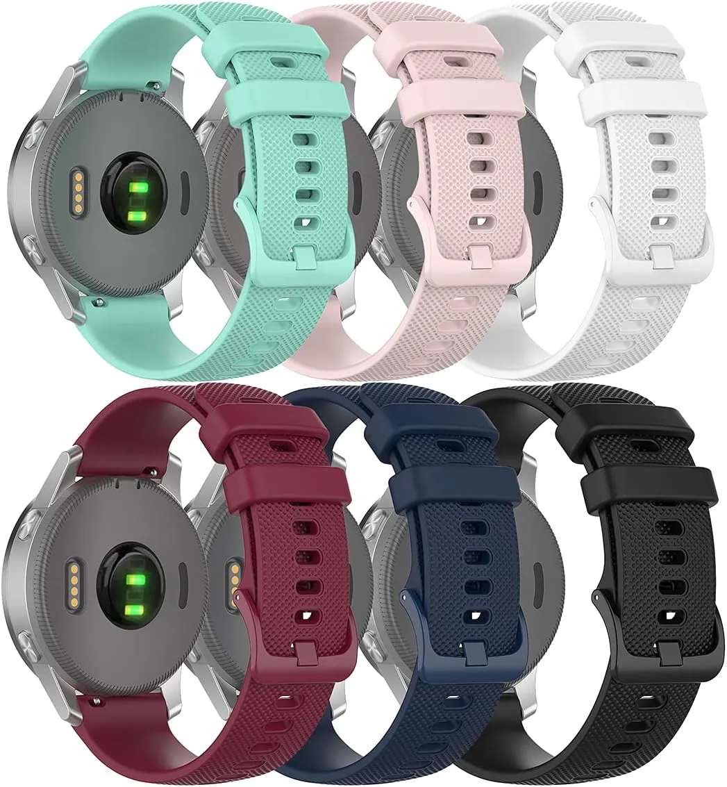 6-Pack Bands Compatible with Garmin Venu 3S /Venu 2S Vivoactive 4S 18mm Strap Quick Release Waterproof Soft Silicone Band for Venu 3S Smartwatch