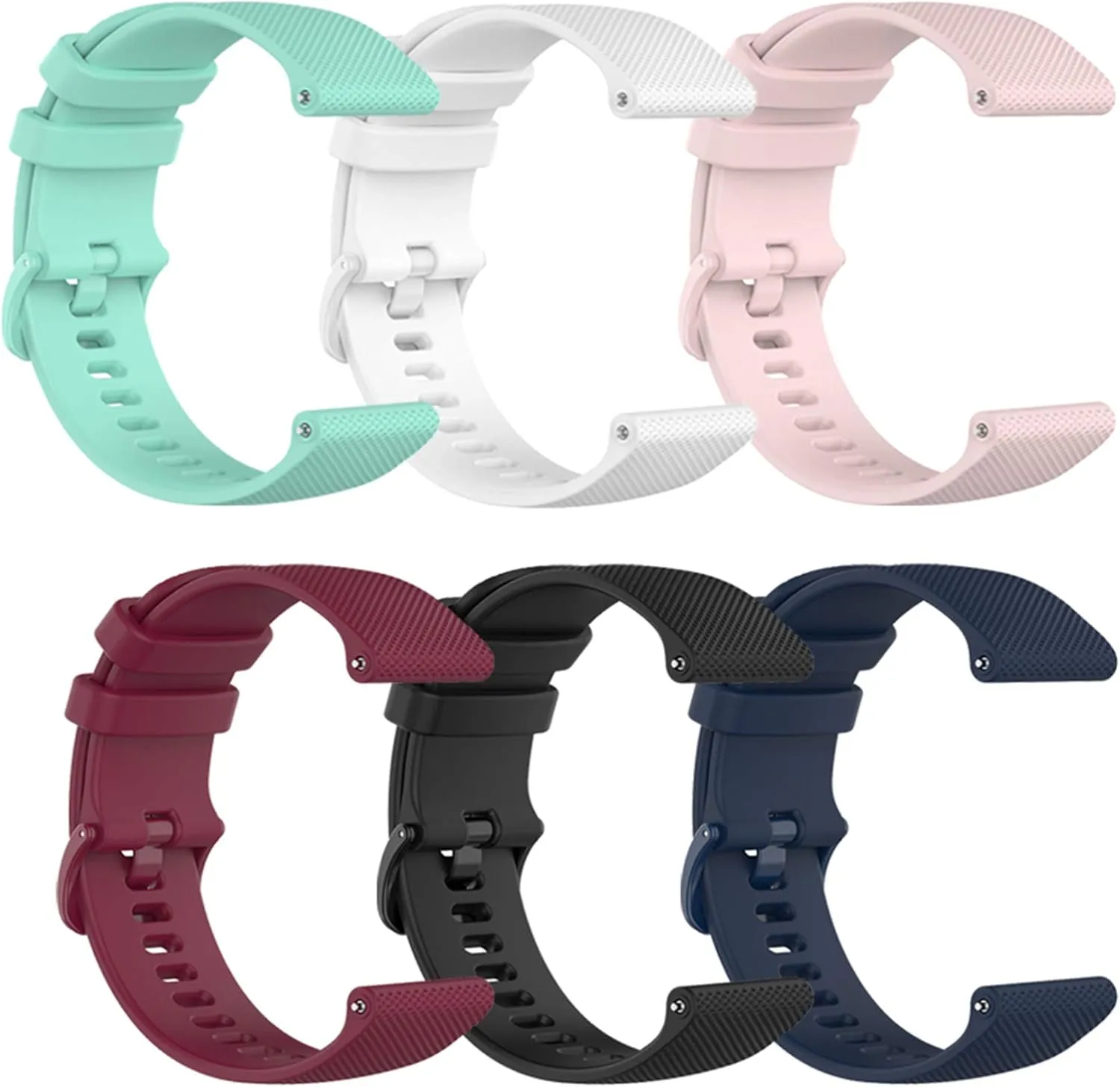6-Pack Bands Compatible with TouchElex 1.52" Sport Watch Wrist Strap Quick Release Waterproof Soft Silicone Band for TouchElex Sirius Smartwatch