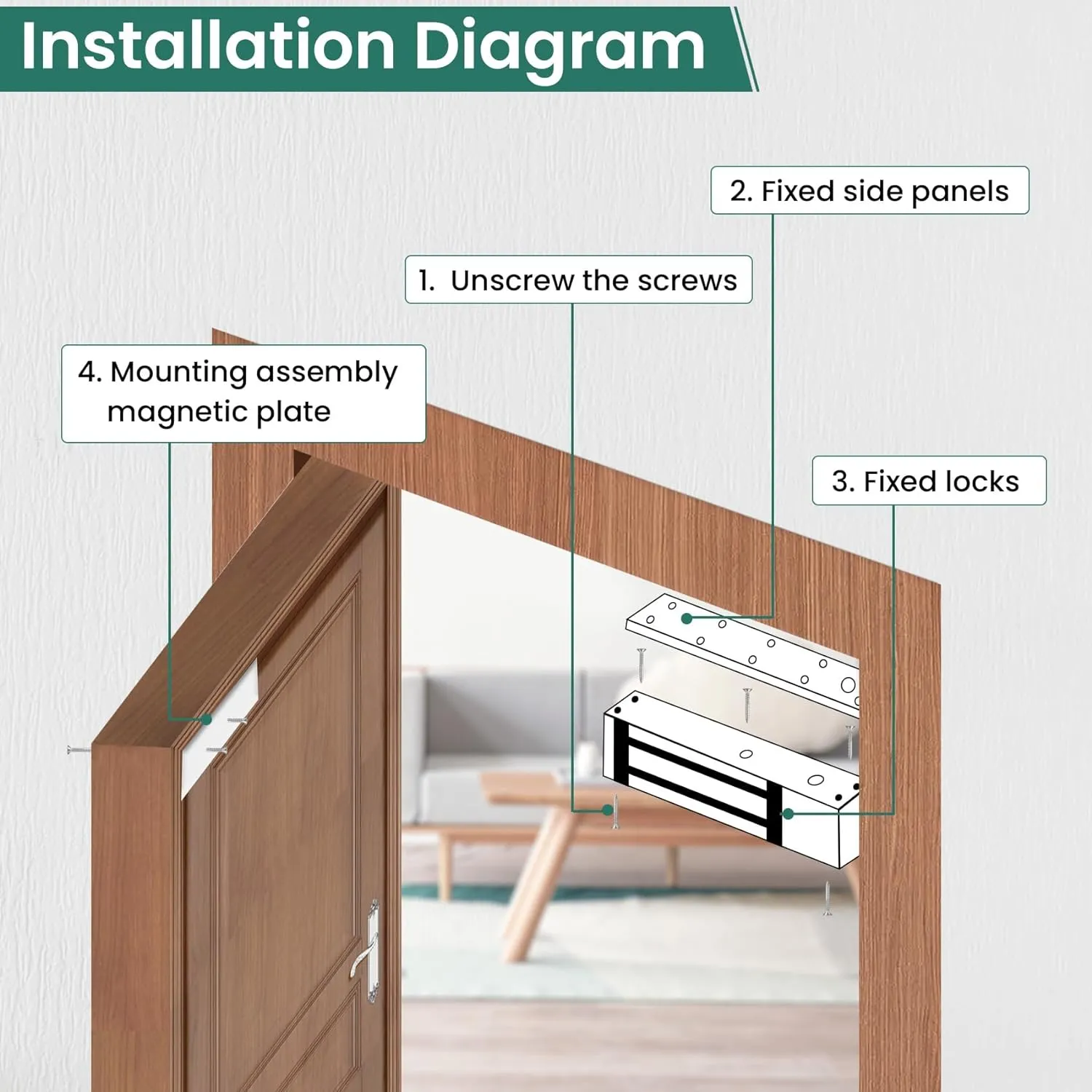 600LBs/280KG Electric Magnetic Lock,Electromagnetic Door Lock Holding Force for Access Control, OutSwinging Door Access Control System, Single Door 12V, with Z and L Bracket