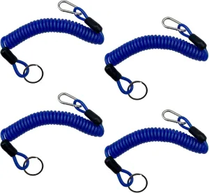 6FT Trailer Breakaway Safety Cable Blue 4Pcs Trailer Brake Away Cable, Trailer Breakaway Coiled Cable for RV Trailer Emergency Camper Breakaway Switch