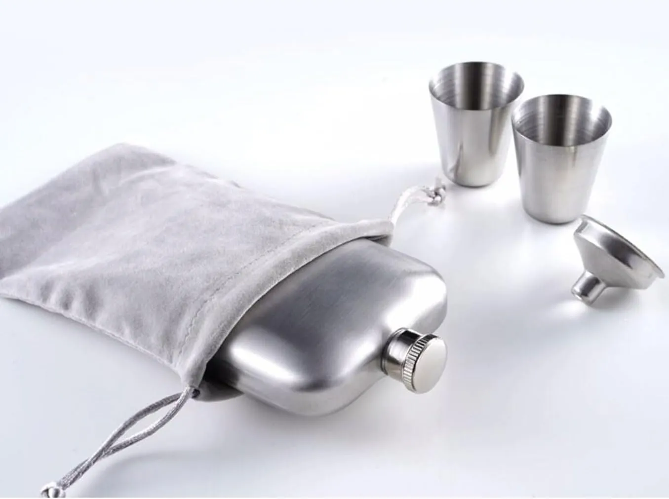 6Oz Outdoor Travel Small Flasks 304 Stainless Steel Flasks for Liquor for Men Flasks with Funnel for Wedding Party Birthdays(A)