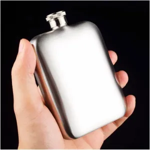 6Oz Outdoor Travel Small Flasks 304 Stainless Steel Flasks for Liquor for Men Flasks with Funnel for Wedding Party Birthdays(A)