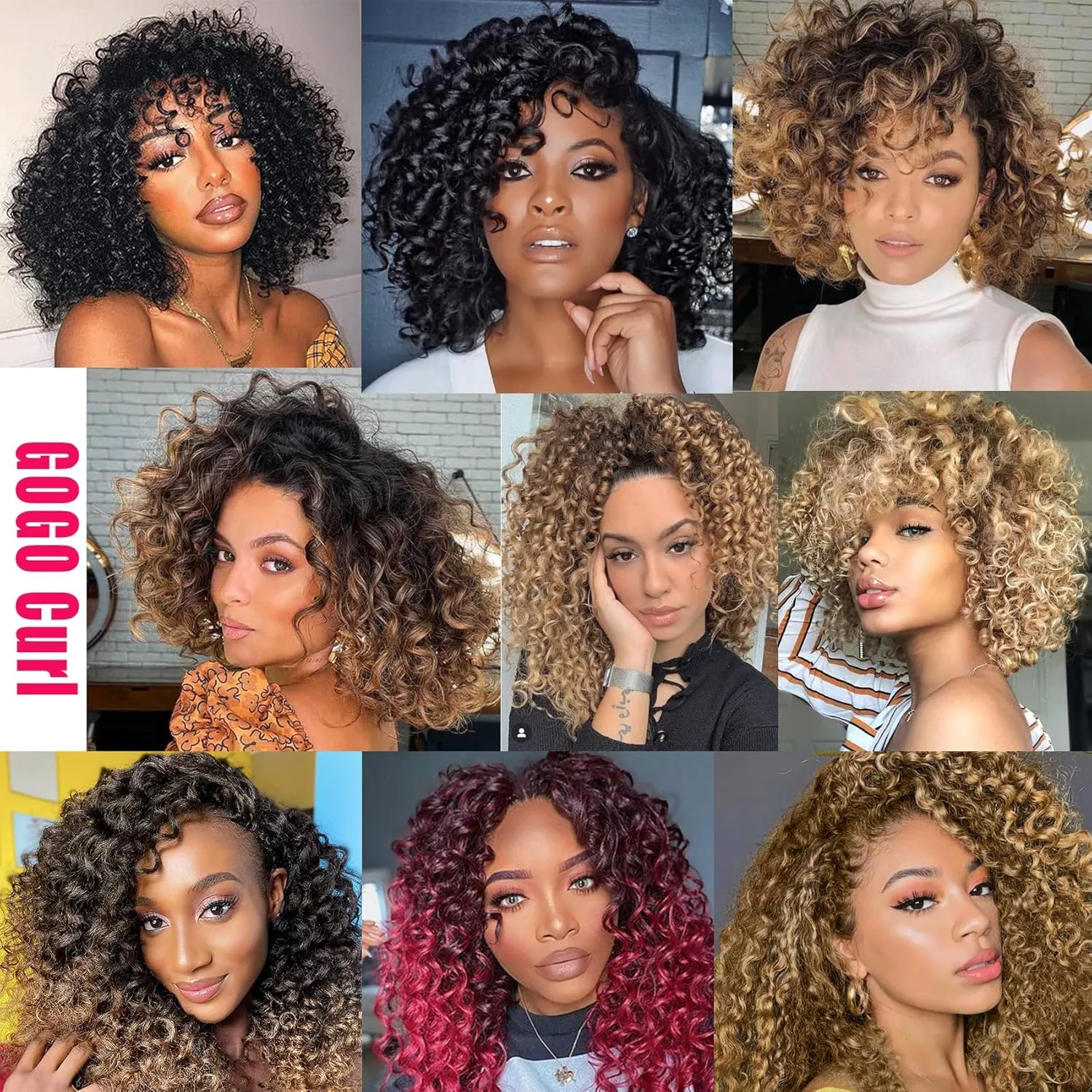 7 Packs GoGo Curl Crochet Hair 10 Inch Short Curly Crochet Hair for Women Beach Curl Water Wave Deep Twist Crochet Braids Synthetic Braiding Hair Extensions (10 Inch, T1B/27)