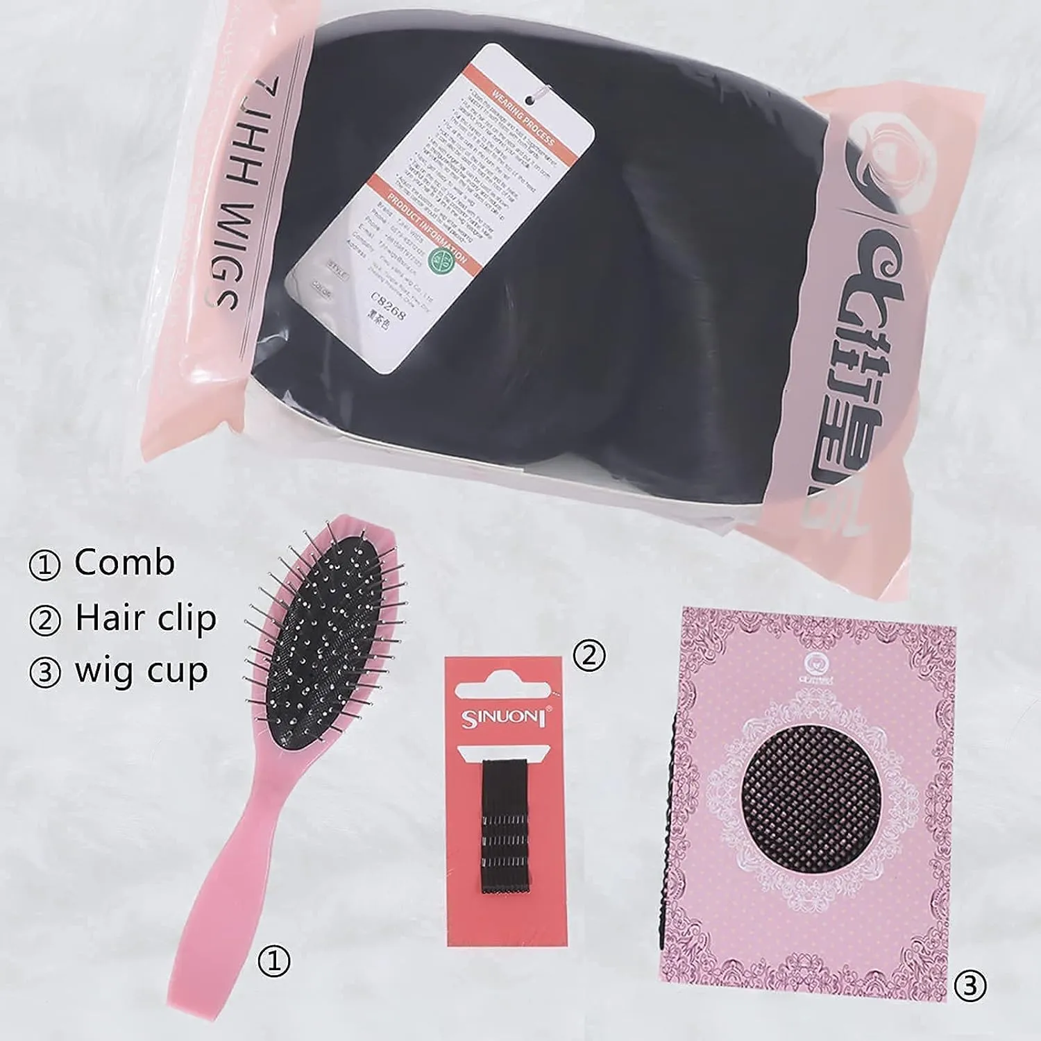 7JHH WIGS Long Straight Wig With Bangs Hair Dye Black Wig for Women Synthetic Natural Black Hair Party And Cosplay Premium Soft Wig(23 inch Black)