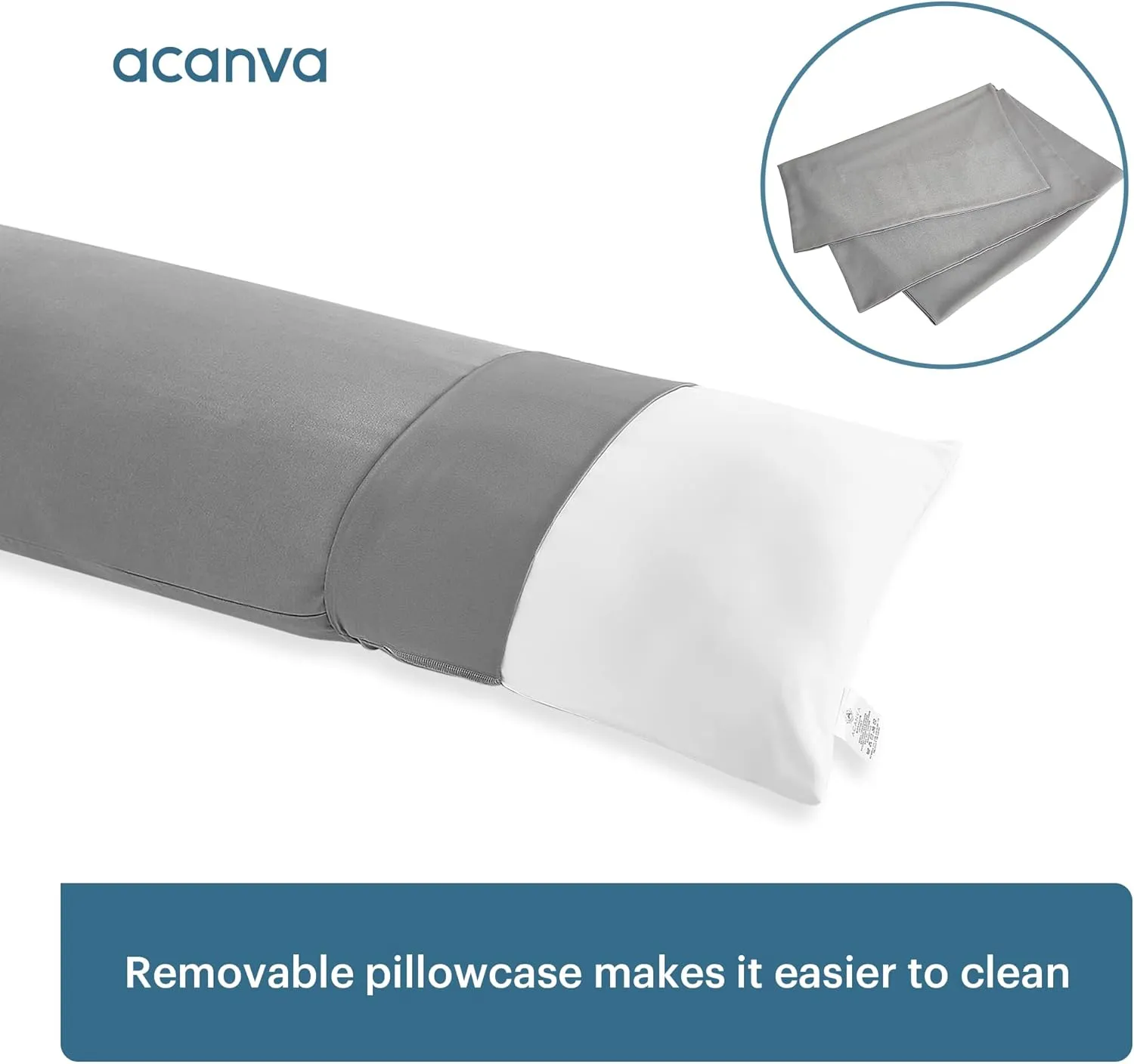 Acanva Fluffy Body Pillow for Adults and Pregnancy, Soft Long Full Pillow Insert for Side Sleepers