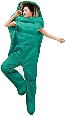 Adult Wearable Sleeping Bag Suit for Camping, Travel Portable Outdoor 3 Season Full Body Sleeping Wear Warm Windproof Human Shaped Sleeping Bag/Sleeping Bag, Zipper Desig
