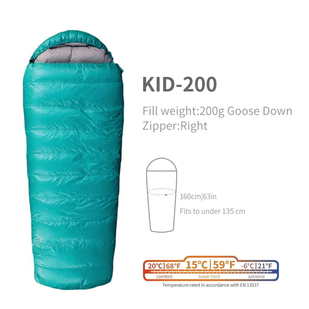 AEGISMAX KID200-600 Series Child Sleeping Bag 800FP Goose Down Ultralight Sleeping Bag for Children