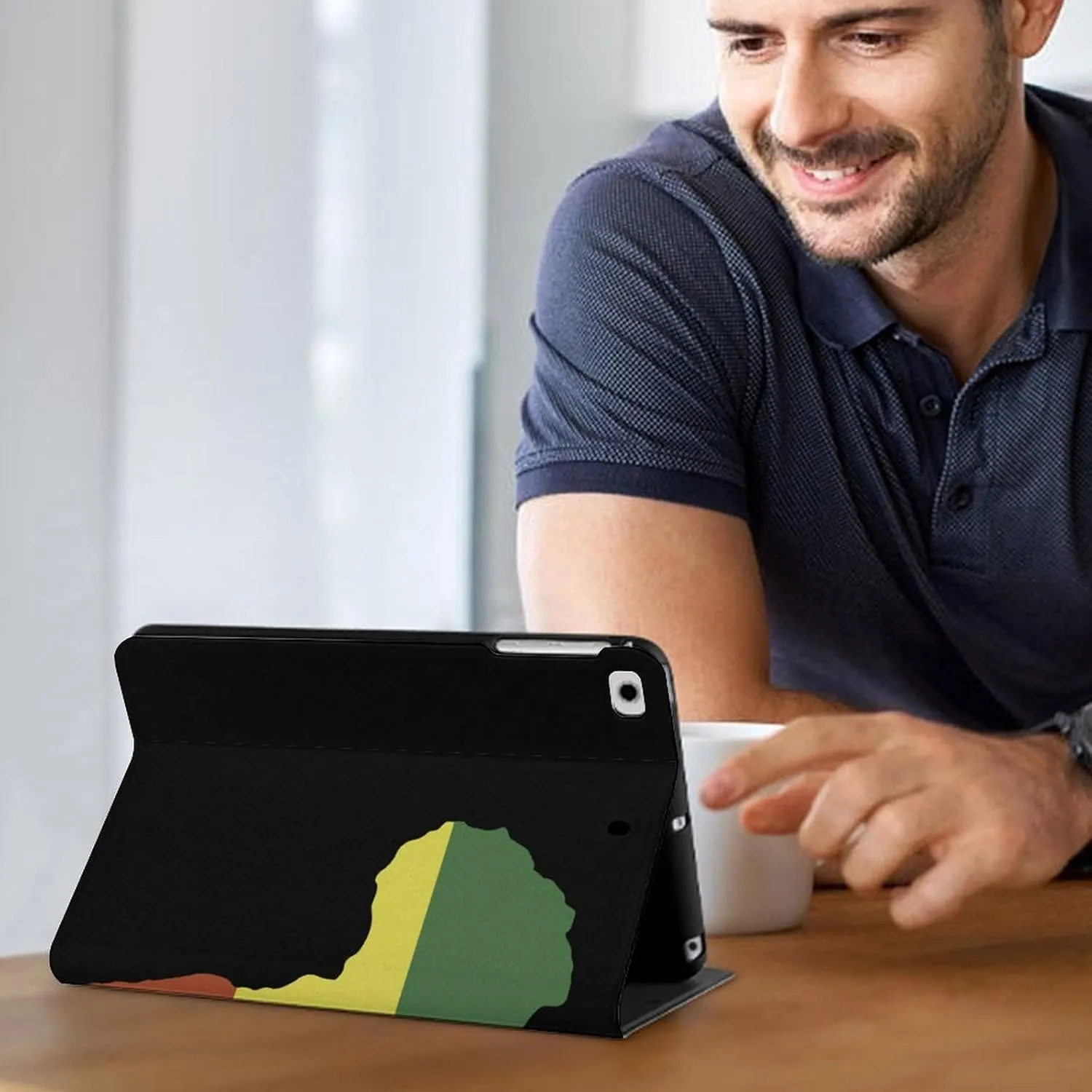 Africa Map Flag Fashion Case Compatible with ipad Mini 1/2/3/4/5 (7.9in) Waterproof Protective Cover Adjustable Stand Auto Sleep/Wake