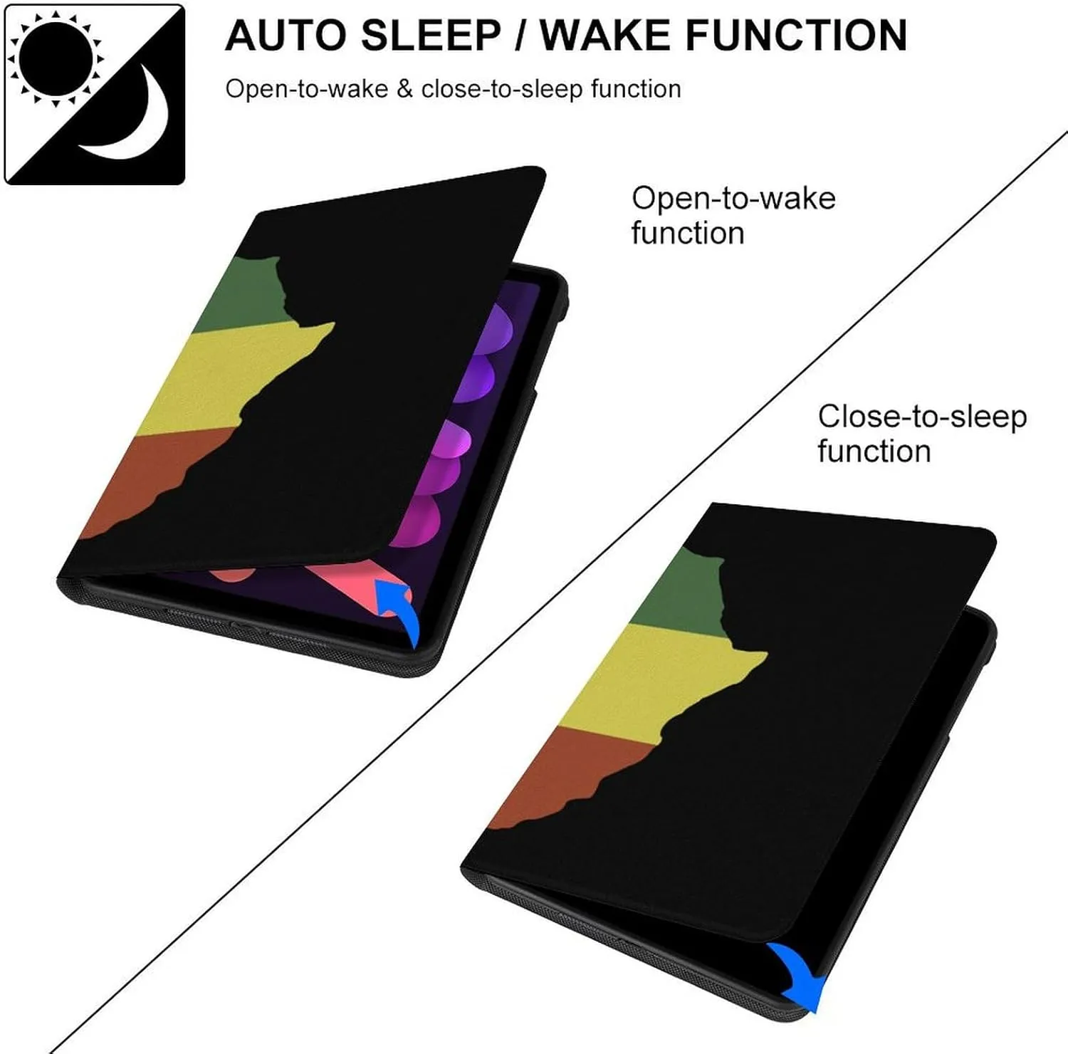 Africa Map Flag Fashion Case Compatible with ipad Mini 1/2/3/4/5 (7.9in) Waterproof Protective Cover Adjustable Stand Auto Sleep/Wake