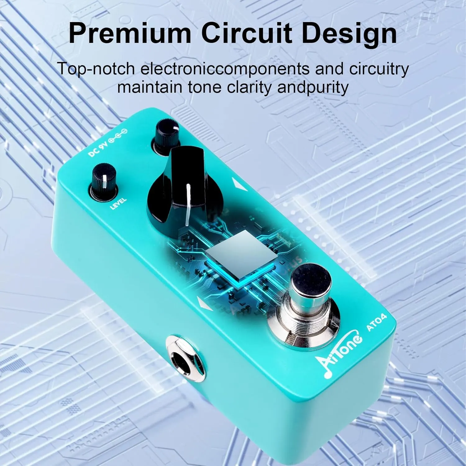 AITONE Chorus Pedal Premium Analog Chorus Effect for Electric Guitar True Bypass Rich and Warm Tones Compact Mini Pedal (AT-04)