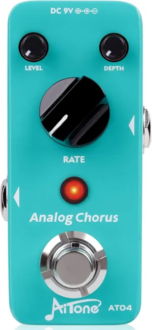AITONE Chorus Pedal Premium Analog Chorus Effect for Electric Guitar True Bypass Rich and Warm Tones Compact Mini Pedal (AT-04)