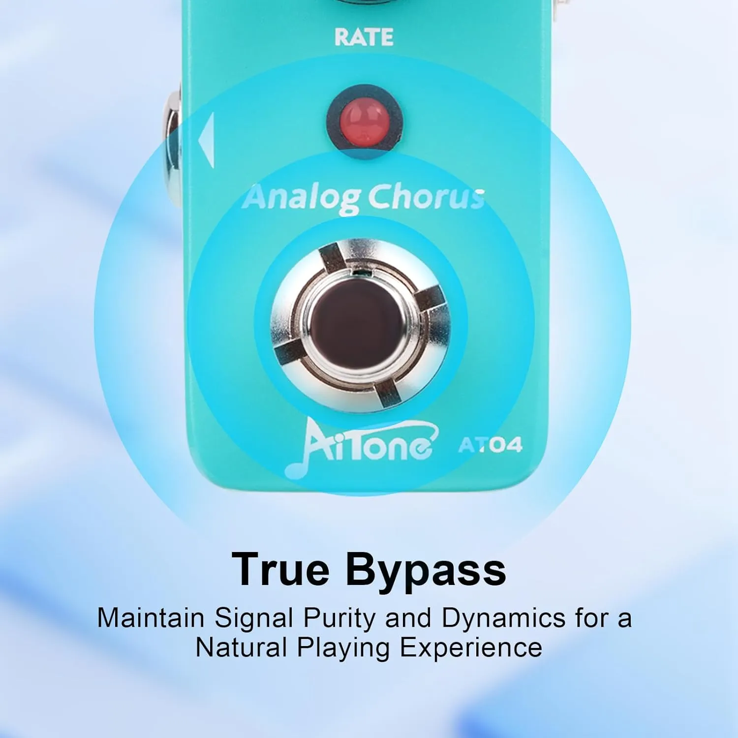 AITONE Chorus Pedal Premium Analog Chorus Effect for Electric Guitar True Bypass Rich and Warm Tones Compact Mini Pedal (AT-04)