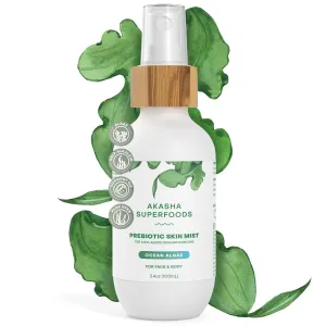 Akasha Prebiotic Skin Mist 3.4oz I Organic Facial Mist, Sea Kelp Extract, Face Spray for Naturally Restoring the Skins Microbiome, Dewy, Help Acne, Psoriasis & Sunburn*, Anti Aging Skin Care Products