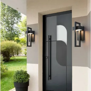 Alcamo | Black Retro Outdoor Waterproof LED Wall Lighting