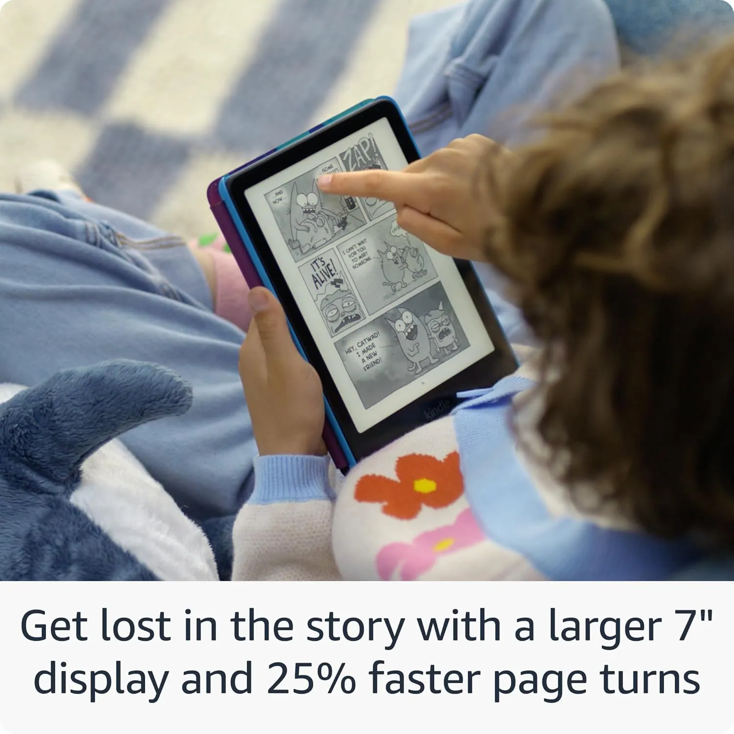 All-new Amazon Kindle Paperwhite Kids (16 GB) – larger 7" glare-free display – Kids read an average of 1  hour per day with Kindle – Starfish