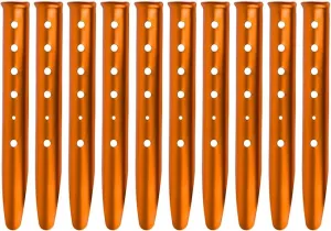 Aluminum Tent Stakes for Camping in Snow & Sand 10PCS Beach Canopy Tent Stakes U-Shaped Tent Pegs Lightweight Ground Nails for Beach Shade Canopy Hiking Backpacking Boating Picnic (Orange)