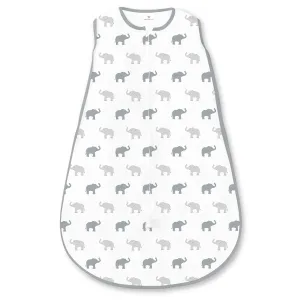 Amazing Baby Cotton Sleeping Sack, Wearable Blanket with 2-way Zipper, Sterling Tiny Elephants, Large (12-18mo)