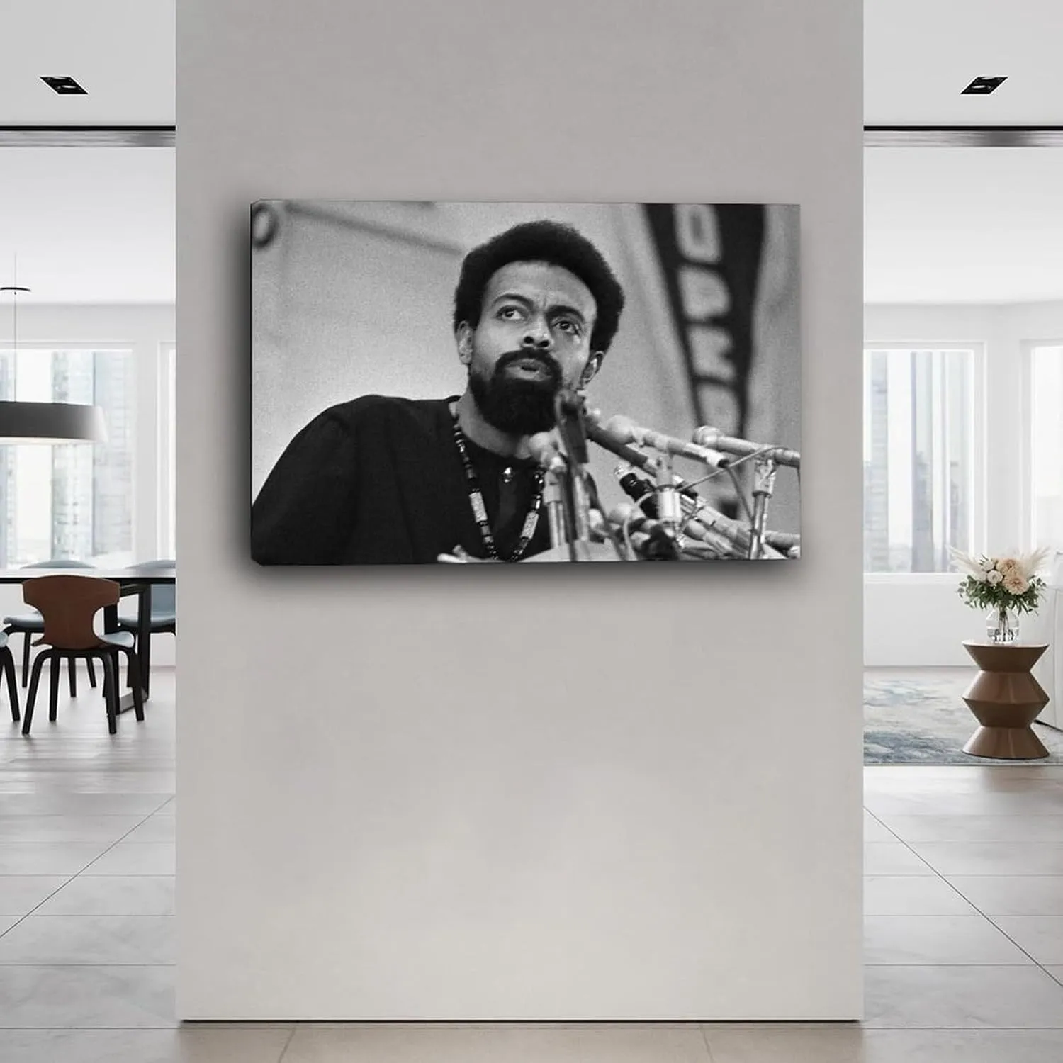 American Poet Amiri1 Baraka Portrait Poster (1) Canvas Painting Wall Art Poster for Bedroom Living Room Decor 12x08inch(30x20cm) Frame-style
