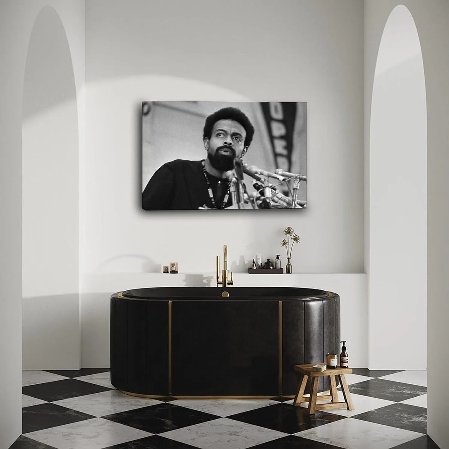 American Poet Amiri1 Baraka Portrait Poster (1) Canvas Painting Wall Art Poster for Bedroom Living Room Decor 12x08inch(30x20cm) Frame-style
