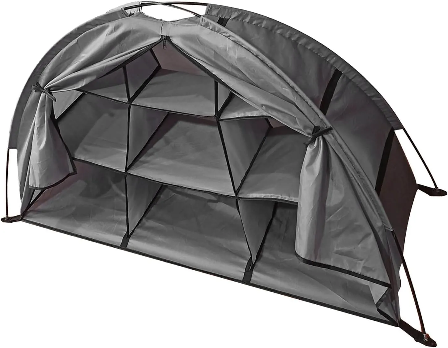 AMONIDA Camping Storage Tent, Foldable Camping Shoes Organizer 9 Shelves Clean Organization Portable for Outdoor