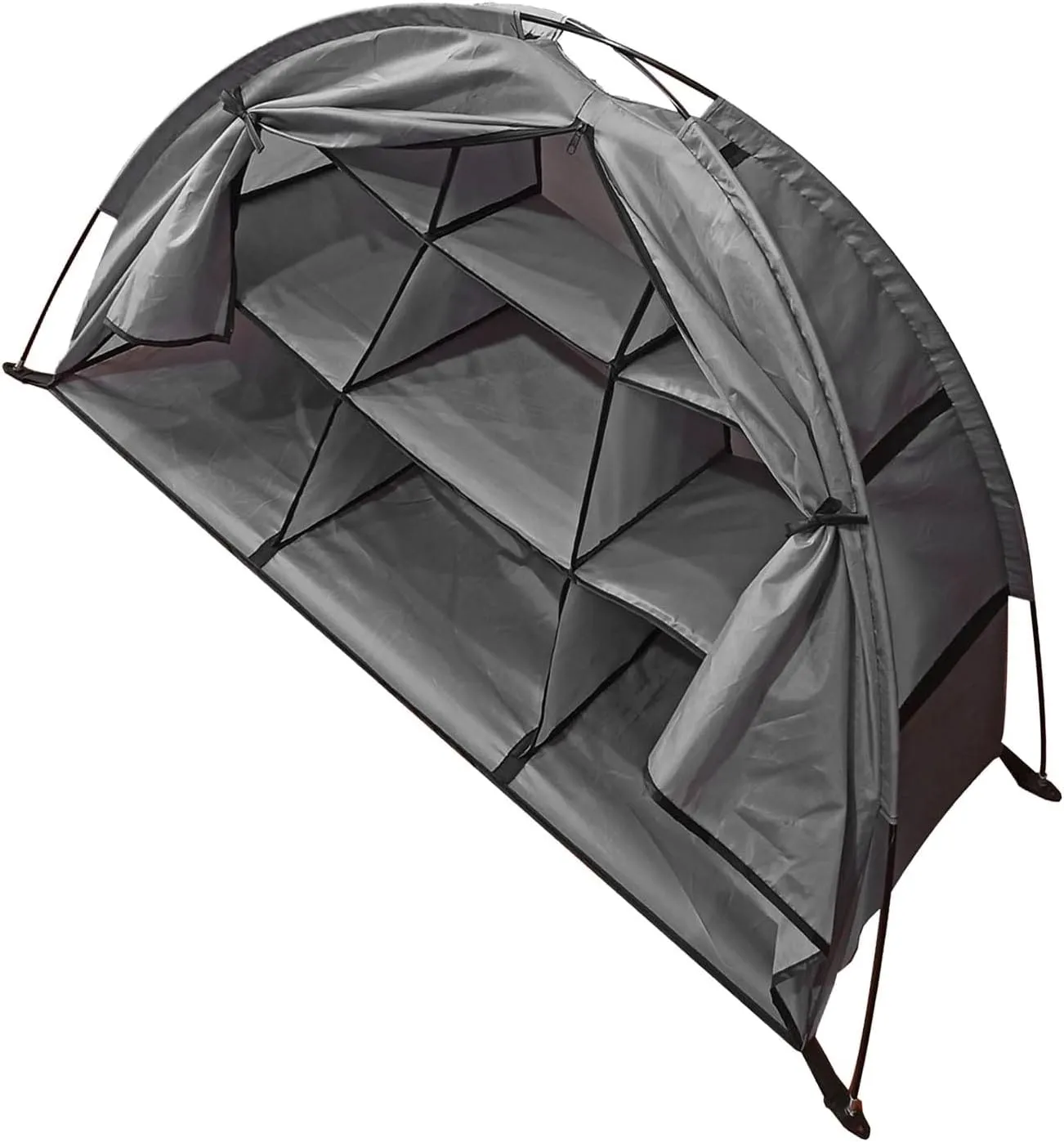 AMONIDA Camping Storage Tent, Foldable Camping Shoes Organizer 9 Shelves Clean Organization Portable for Outdoor