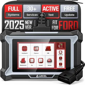 ANCEL DS160 Diagnostic Tool fits for Ford Lincoln Mercury, All System Bidirectional OBD2 Scanner with 30  Resets, Oil/Brake/BMS/SAS Reset, ABS Bleeding, Lifetime Free WiFi Updates, 4 in 1 Live Data