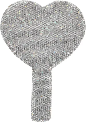 Angoily Make Up Mirror Portable Heart Shaped Mirror LED Light Hand Held Compact Mirror for Purse