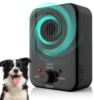 Anti Barking Device for Dogs, Ultrasonic Dog Bark Deterrent Control Device with 3 Modes, 33FT Stop Neighbors Dog Bark, Rechargeable Dog Barking Silencer, Waterproof Bark Box for Outdoor Indoor