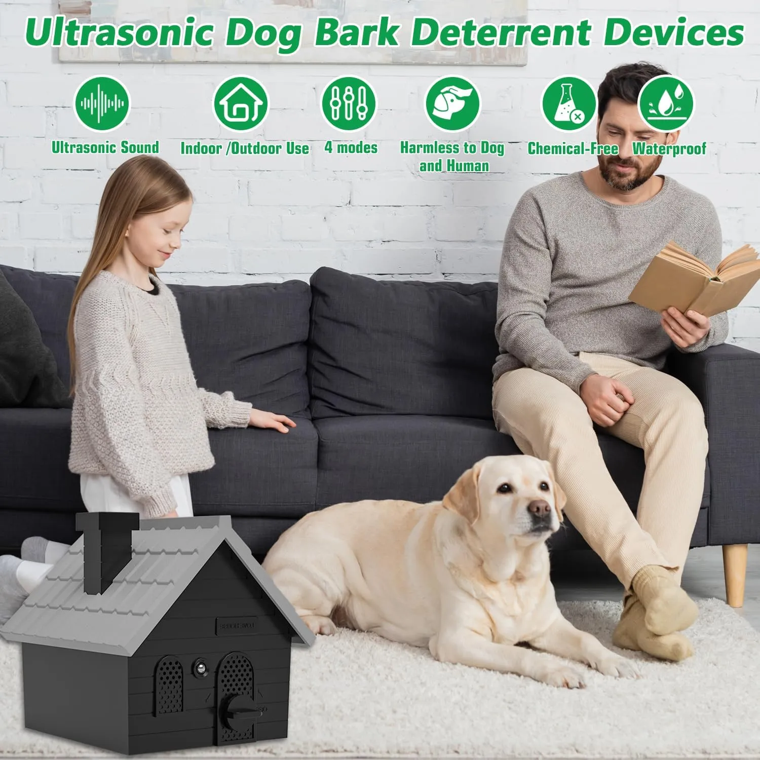 Anti Barking Device, Ultrasonic Dog Bark Deterrent Devices, Dog Barking Silencer up to 50 FT, Dog Barking Control Device, Bark Box Indoor Outdoor for Dogs Training & Behavior Aids