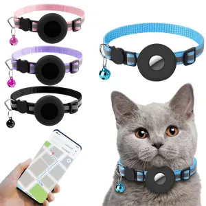 Anti-Lost Pet Cat Collar for Apple Airtag Protective GPS Tracker Anti Lost Positioning Collar WaterProof Reflective Pet Collars