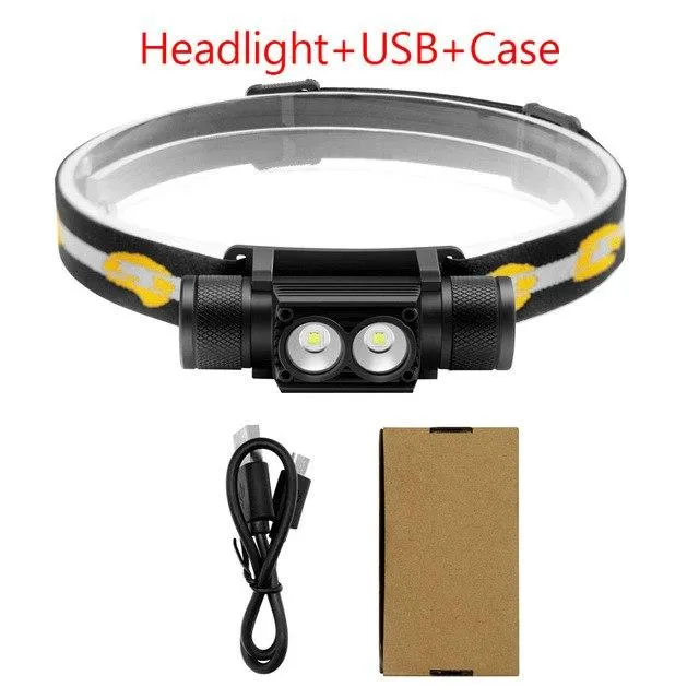 ANYIGE XM-T6 LED Headlight USB Rechargeable Headlamp XM-L2 Camping Flashlight Hunting Frontal Head Torch by 18650 Battery