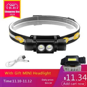 ANYIGE XM-T6 LED Headlight USB Rechargeable Headlamp XM-L2 Camping Flashlight Hunting Frontal Head Torch by 18650 Battery