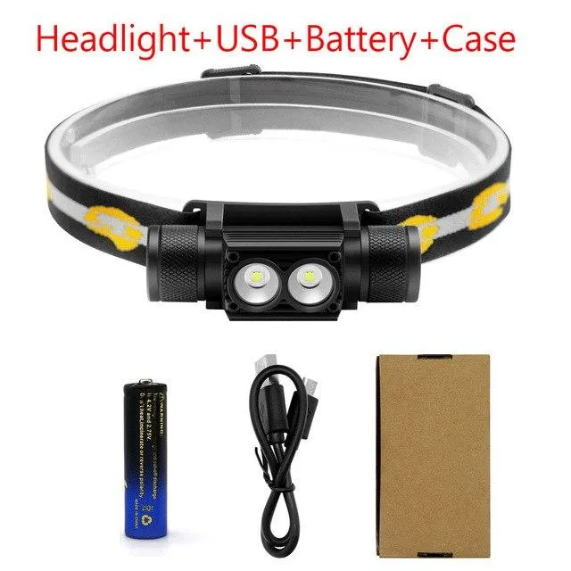 ANYIGE XM-T6 LED Headlight USB Rechargeable Headlamp XM-L2 Camping Flashlight Hunting Frontal Head Torch by 18650 Battery