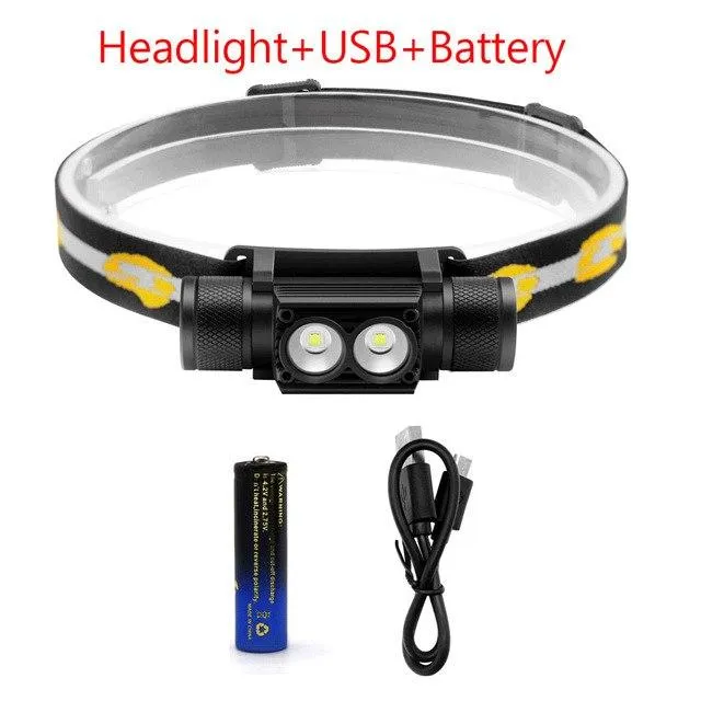 ANYIGE XM-T6 LED Headlight USB Rechargeable Headlamp XM-L2 Camping Flashlight Hunting Frontal Head Torch by 18650 Battery