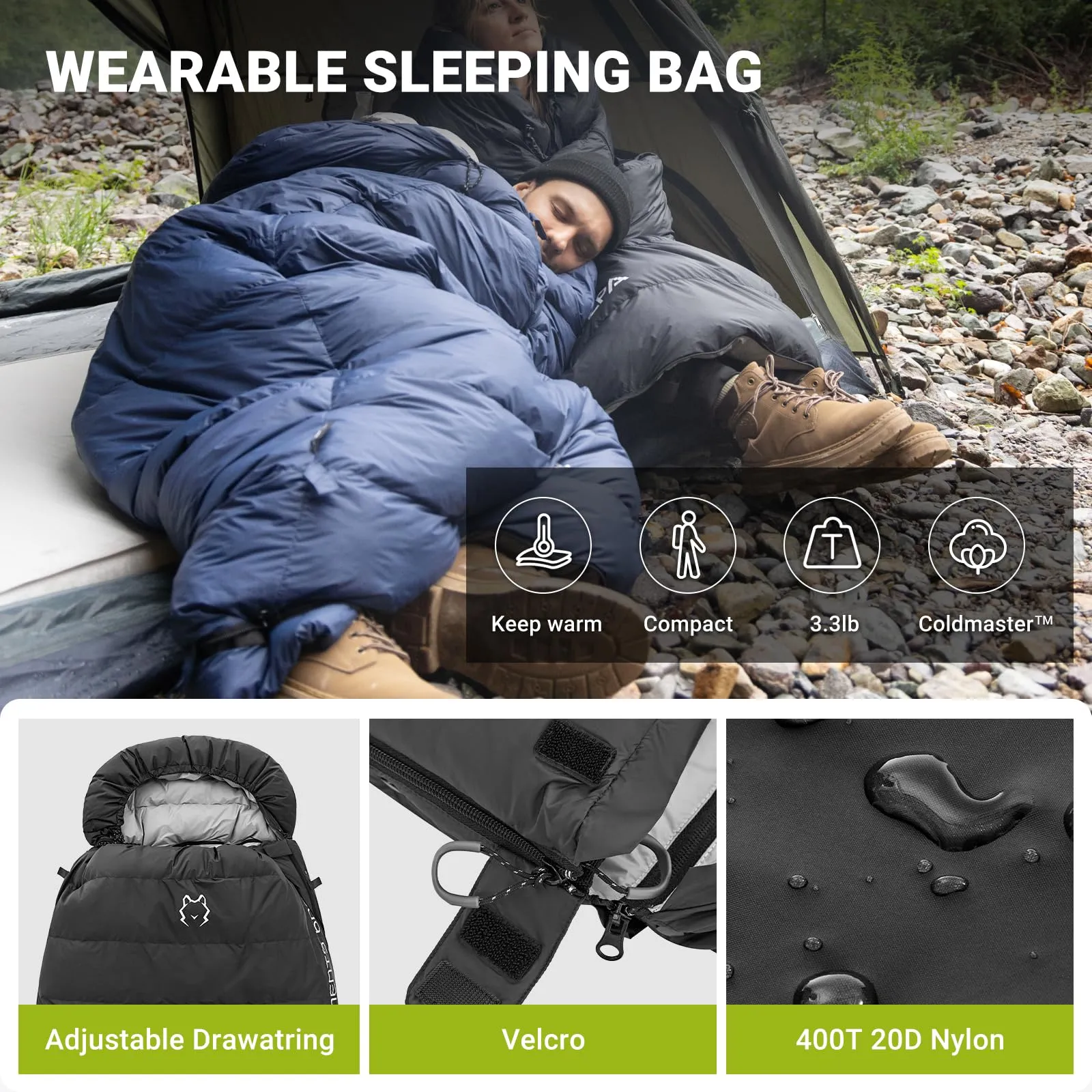 ATEPA ELEMENTS 600 Down Sleeping Bag - Wearable