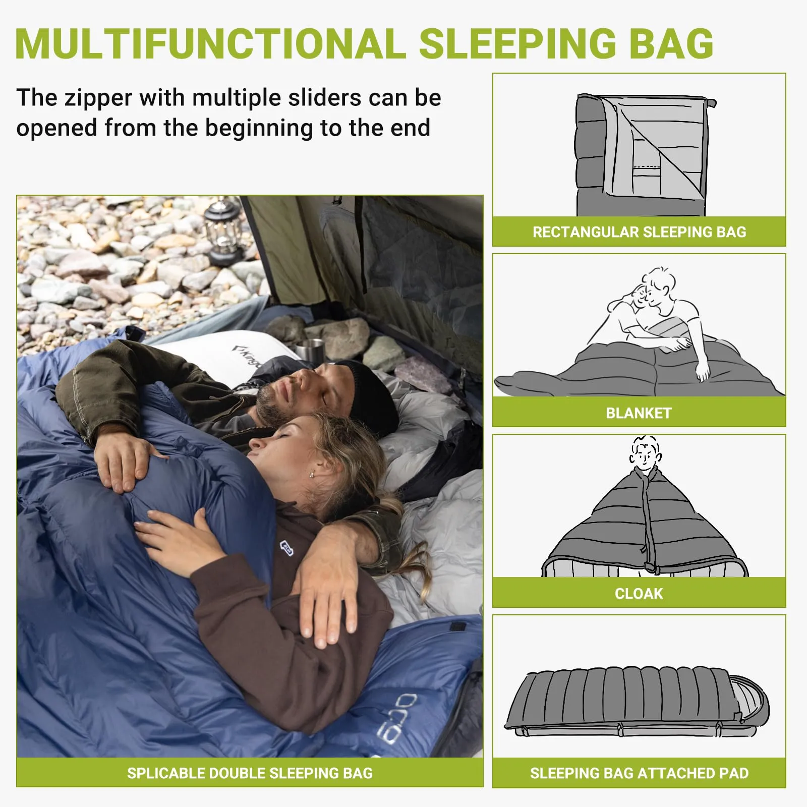 ATEPA ELEMENTS 600 Down Sleeping Bag - Wearable