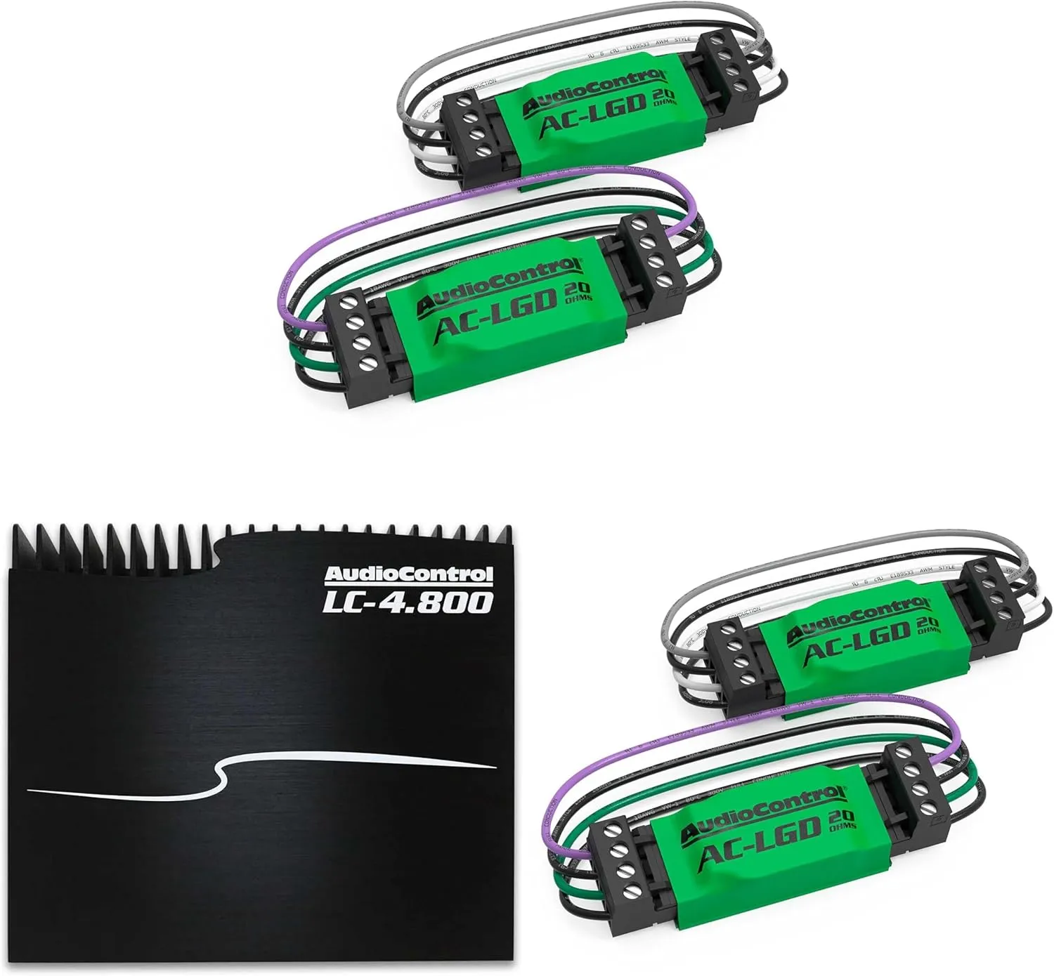 AudioControl LC-4.800 High-Power Multi-Channel Amplifier with Accubass with 2 Pairs AudioControl AC-LGD 20 Load generating Device