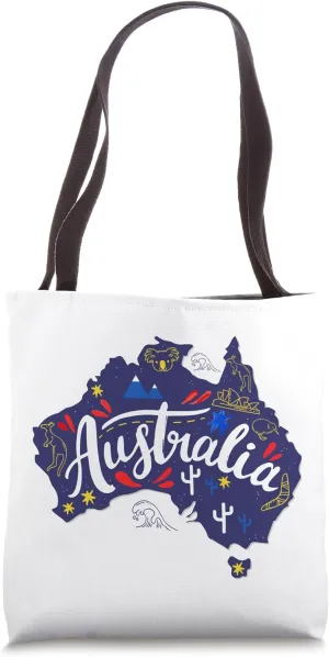 Australia Map Travel Aussie Down Under Australian Home Tote Bag