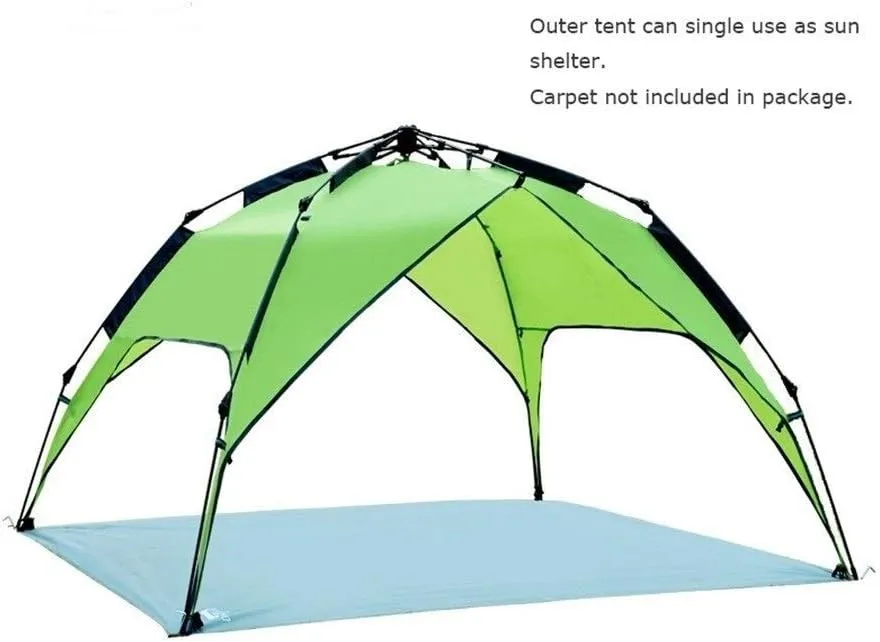 Automatic Camping Tent, 3-4 Person Family Tent Double Layer Instant Setup Protable Backpacking Tent for Hiking Travel (Color : Black) (D One Size)