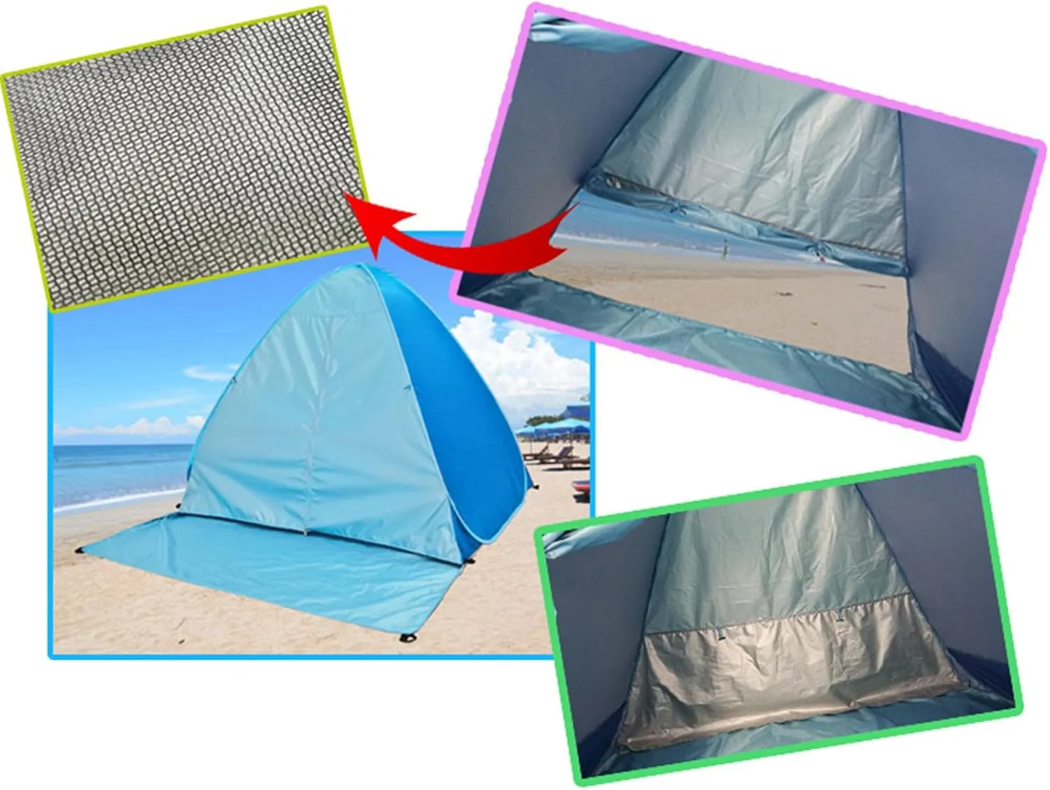 Automatic Quick Open Camping Tent with Carring Bag Outdoor Quick Setup Tent 2-3 Persons Beach Tent Easy to Setup