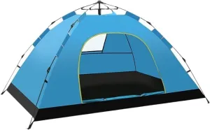 Automatic Tent 1-3 Person Camping Tent,Easy Instant Setup Protable Backpacking Compatible with Sun Shelter,Travelling,Hiking Field Camping (Blue a One Size)