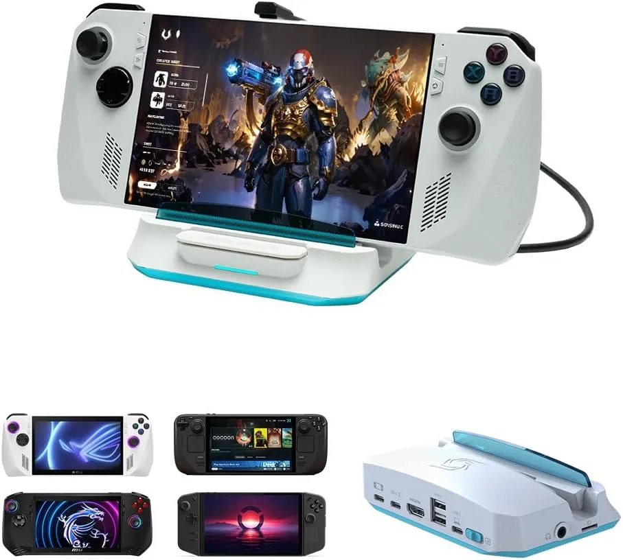 AVerMedia Steam Deck Dock with HDMI 4K@60Hz, USB C Charging, Screen Mirroring, Video Capture for Steam Deck, ROG Ally, Legion Go, MSI Claw, Switch, iPhone, iPad - X'TRA GO GC515 (White)
