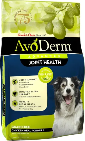 AvoDerm Natural Advanced Joint Health Dry Dog Food, Grain Free, Chicken Recipe, 24 lb