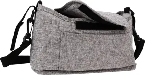 Baby Stroller Organizers Bag Universal Stroller Pouch Stroller Attachments Bag Large Capacity Flax Grey Shoulder Straps