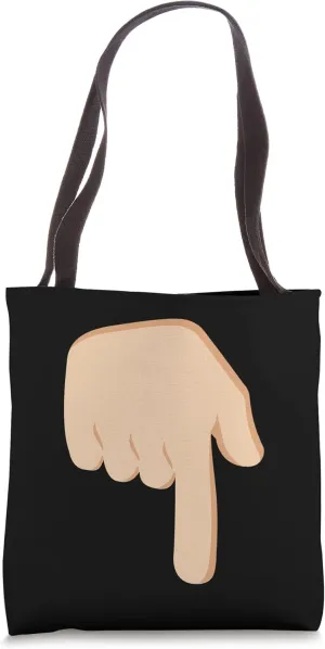 Backhand Index Pointing Down Pointing Down Tote Bag